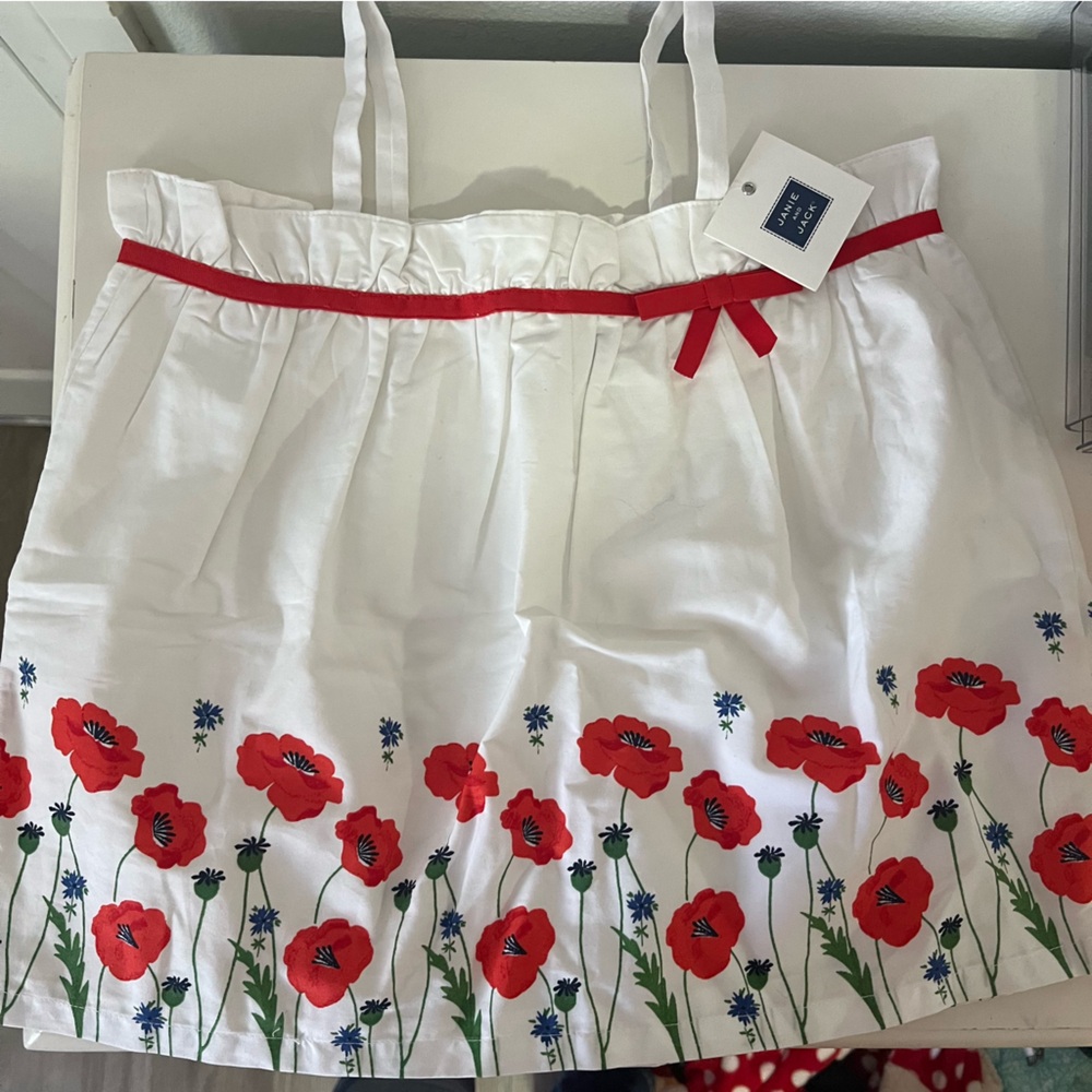 Janie and Jack White Top with Red Trim NWT